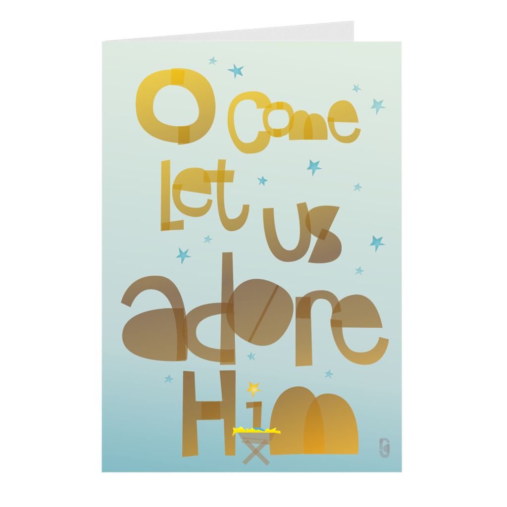 O Come Let Us Adore Him — 3.5" x 5" Cards and Envelopes